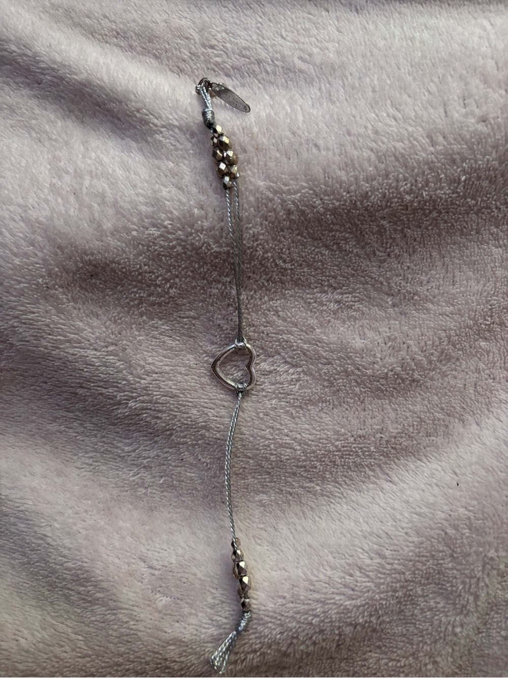 Aeropostale Silver and Gold Two-Tone Heart Bracelet